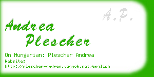 andrea plescher business card